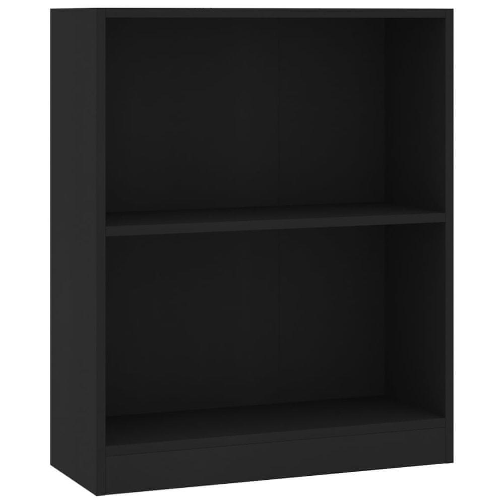 Vidaxl Knižnica, čierna 60x24x76 cm, kompozitné drevo